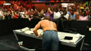 Triple H returns on Raw and destroy Randy Orton part2 [upl. by Ahsilrac219]