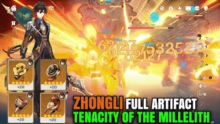 Zhongli Tenacity Of The Millelith Full Set Zhongli amp Hu Tao Build [upl. by Tamanaha]