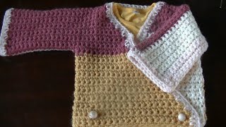 Haken  Tutorial 504 Babyvestje Nelly [upl. by Haiasi]