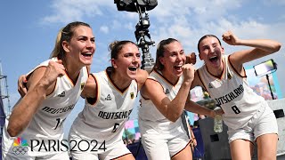 Germany unseats Team USA in 3x3 womens basketball opener at Paris Olympics  NBC Sports [upl. by Warden]