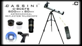 Cassini C80EFS 800mm x 80mm Reflector Telescope [upl. by Aziram]