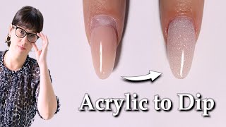 How To RefillInfill Acrylic Nails with Dip Powder Watch Me Work ENG [upl. by Nodnarg]