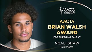 Ngali Shaw receives the Brian Walsh Award at 2024 AACTA Awards Presented By Foxtel Group [upl. by Kiehl]