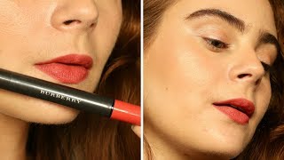 BURBERRY Lip Velvet Crush Sheer Matte Lip Stain REVIEW amp DEMO [upl. by Barron]