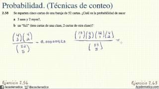 Técnicas de conteo Probabilidad Ejercicios 255 256 258 263 Mendenhall [upl. by Tyne]