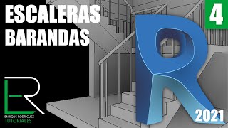 REVIT 2021  BARANDAS  ESCALERAS  BARANDILLAS  BIM  ARQUITECTURA [upl. by Queen812]