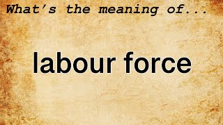 Labour Force Meaning  Definition of Labour Force [upl. by Rico]