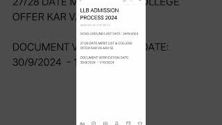 LLB Admission 2024 । Registration starts [upl. by Amilah]