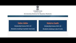 Mahatma Gandhi Scholarship 2078  Golden Jubilee Scholarship Scheme  Indian Embassy Scholarship [upl. by Aileahcim]