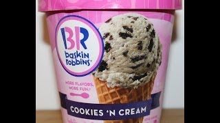 BaskinRobbins Cookies n Cream Ice Cream Review [upl. by Hammad]