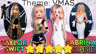 Only RECREATING VMAS Celebrity OUTFITS For EVERY THEME In DRESS TO IMPRESS  ROBLOX Challenge [upl. by Ullyot]