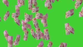 Rp 100000 Indonesian Rupiah Currency Banknotes Falling  GREEN SCREEN  HD  ROYALTY FREE [upl. by Eyahsal]