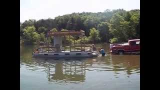 Launching our new homemade pontoon boat [upl. by Eenwat]