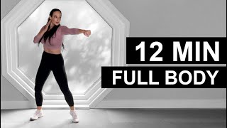 12 MIN FULL BODY Workout  Beginner  Kickboxing Inspired  NO JUMPING [upl. by Cavallaro]