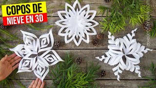 ► Haz tus COPOS DE NIEVE en 3D de PAPEL  Manualidades NAVIDEÑAS  HaunterMake [upl. by Tsirc]