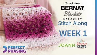 Week 1 Crochet Open Flower Phasing Blanket Stitch Along [upl. by Ymerej172]