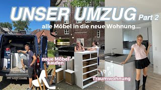 UMZUGSTAG 2 alle Möbel umziehen 😮‍💨 Möbel kaufen erste Sachen auspacken neue Wohnung in Hamburg [upl. by Gariepy161]