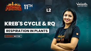 Respiration in Plants  Krebs cycle amp RQ  Ashima Maam  Vedantu Master Tamil [upl. by Wilda]