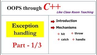 Exception handling in c  Part13  Introduction  OOPs in C  Lec46  Bhanu Priya [upl. by Rebma]