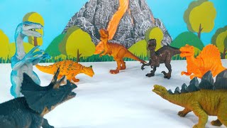 Hunting Found Dinosaurs Jurassic World TRex Spinosaurus Velociraptor Therizinosaurus Sounds [upl. by Wiebmer]