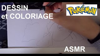 ASMR français  Dessin et coloriage  Poissirène Pokémon [upl. by Maise]