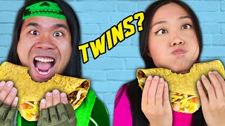 ARE THEY TWINS Regina vs PZ9 Twin Telepathy Eating Food Dance amp Last To Leave House Challenges [upl. by Kcirddet]