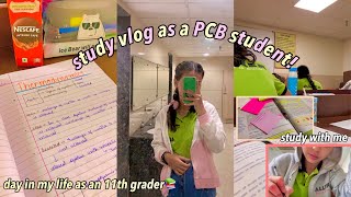 Study Vlog as a PCB student  11th grader  neet aspirant 📚 [upl. by Ardnaskela]