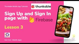 Thunkable sign up Firebase v 3 signUp screen 2 [upl. by Atnom]