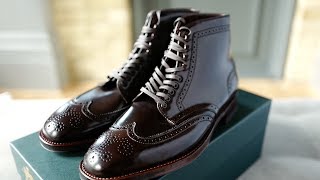 Unboxing  Alden Cordovan Wingtip Boots LeatherFoot Emporium Exclusive [upl. by Leone]