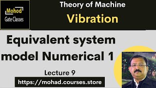 Vibration 09  Natural frequency using energy principle  equivalent system model Numerical 1 [upl. by Enamrej]