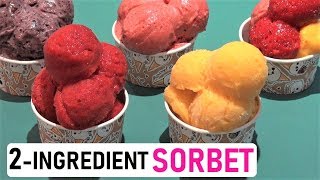 2Ingredient Sorbet 3 Ways  EASY Homemade Sorbet Recipe [upl. by Fablan]