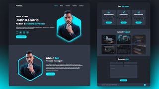 Build a Complete Responsive Personal Portfolio Website using HTML CSS Javascript [upl. by Lilllie]