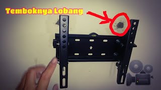 DIY  Cara Pasang Bracket TV Pada Tembok Batako Lobang [upl. by Nilekcaj]