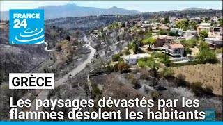 Incendies en Grèce  paysages dévastés et colère des rescapés • FRANCE 24 [upl. by Bull]