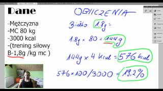 Jak obliczyć białko węglowodany tłuszcze w diecie Kalorie gramy procenty [upl. by Aicram153]