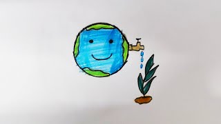 How to draw save water drawing [upl. by Diana]