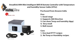 Broadlink RM4 Mini Wifi IR Remote Controller with Temperature and humidity Sensor Cable [upl. by Attenborough]