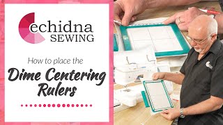 Applying Adhesive Centering Rulers on Dime Hoops  Echidna Sewing [upl. by Adyahs25]