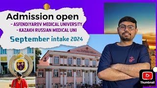 MBBS Admissions open in Kazakhstan September intake 2024  kazakh national  Kazakh Russian [upl. by Niraa]