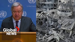 UN chief “deeply distressed” by planned Israeli siege of Gaza [upl. by Anilatsyrc]