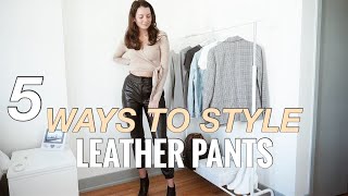 5 WAYS TO STYLE LEATHER PANTS  How To Style Leather Pants  Abercrombie Leather Cargo Pants [upl. by Mun]