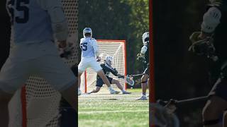 Manhattan Men’s Lacrosse goalie with an insane kick save at the Nick Colleluori Classic at Hofstra [upl. by Ennayoj213]