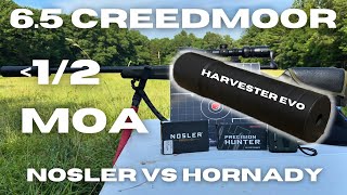 Hornady Eld X vs Nosler E Tip  Silencerco Harvester Evo  65 Creedmoor [upl. by Elokin]