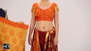 How To Wear A Saree In 2 Mins – Indian Style Silk Saree For Wedding [upl. by Aihcats]