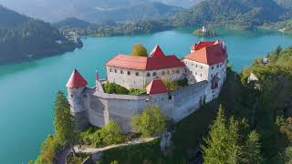 A completely different look at Slovenias Lake Bled from above I 4k Video Drone I Blesinski Travel [upl. by Arobed]