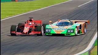 Ferrari F1 2018 vs Mazda 787B  Monza [upl. by Jolda]