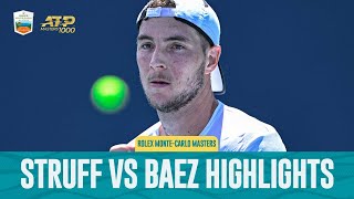 JanLennard Struff vs Sebastian Baez Highlights  Rolex Monte Carlo Masters 2024 [upl. by Mollee]