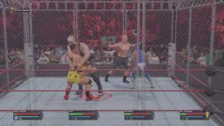 WWE 2K24 ps5  Rey mysterio vs Otis vs Big show vs Brock Lesnar  Steel Cage Match [upl. by Ettennad]