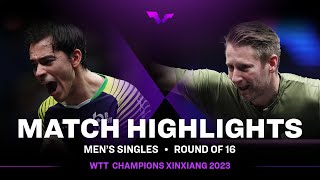 Hugo Calderano vs Ruwen Filus  MS R16  WTT Champions Xinxiang 2023 [upl. by Elrebmik]