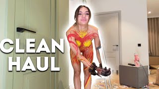 4K Housewife ❤️ Body art suit  How to clean Floor Body art Haul  Try Haul [upl. by Anoyek]